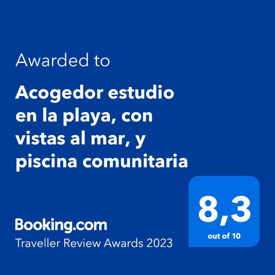 Acogedor Estudio En La Playa, Con Vistas Al Mar, Y Piscina Comunitaria サン・サルバドル エクステリア 写真